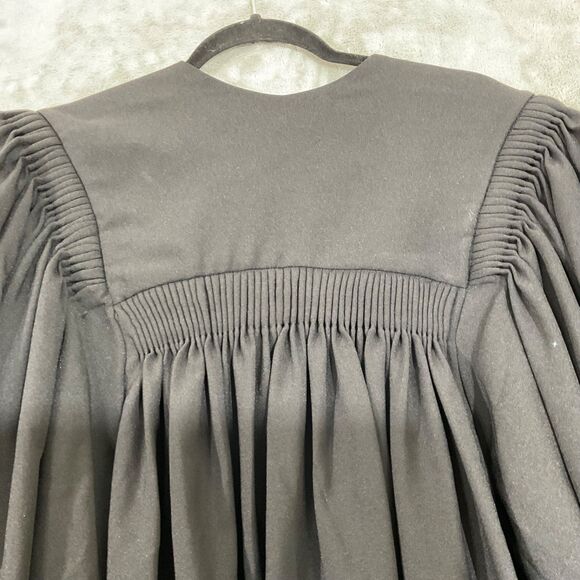 George H Lilley Graduation Choir Regalia robe sz. 56/2XL Black Gown open front - Picture 6 of 12
